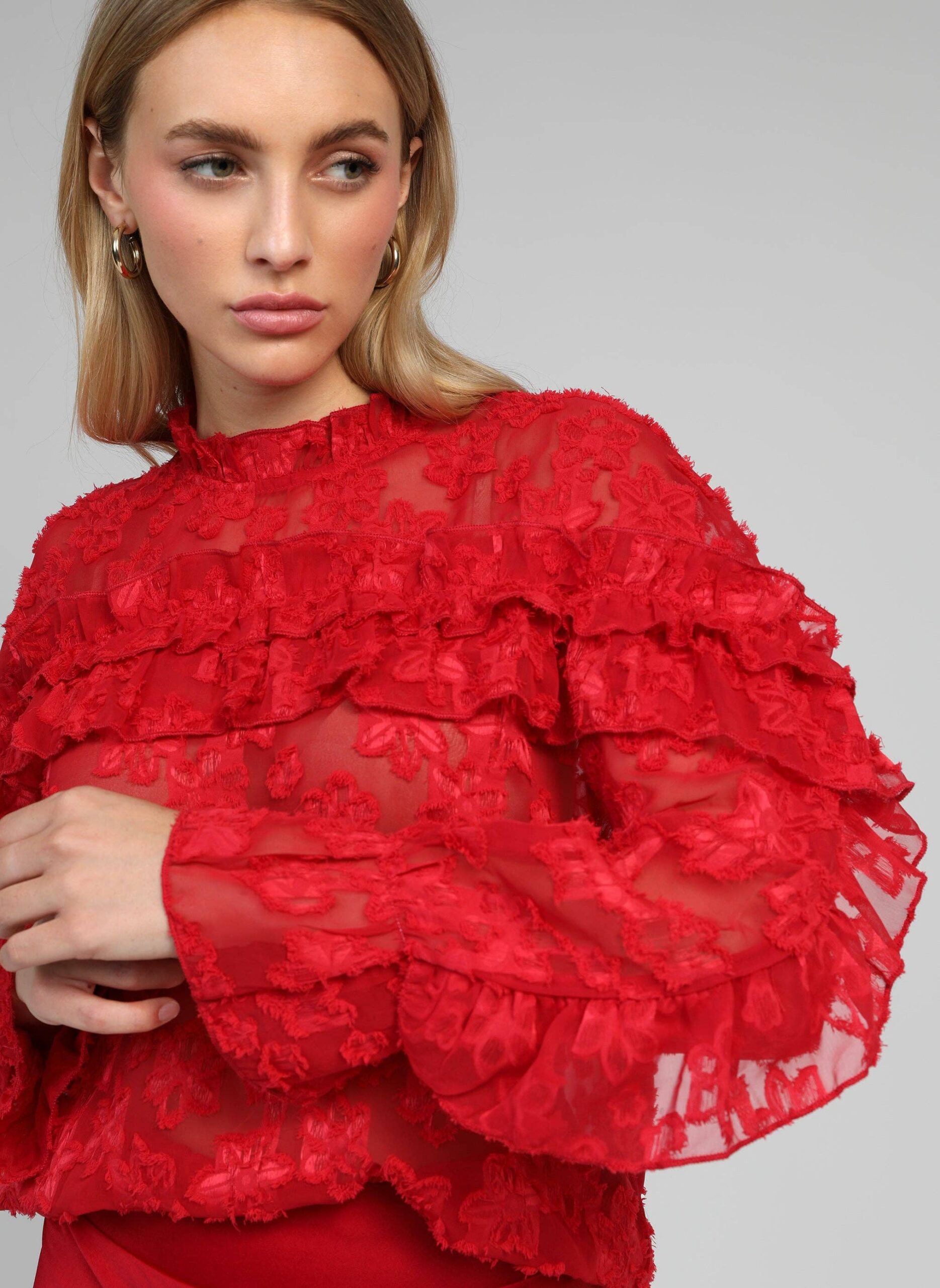 Elegantes Damen An'ge Paris Bluse Soely Rot - Image 3