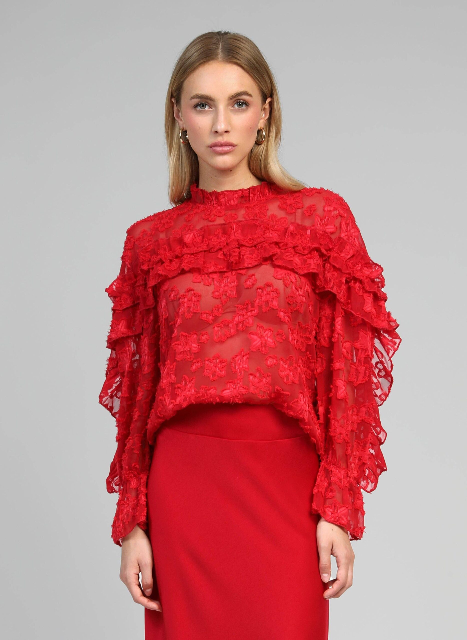 Elegantes Damen An'ge Paris Bluse Soely Rot - Image 2