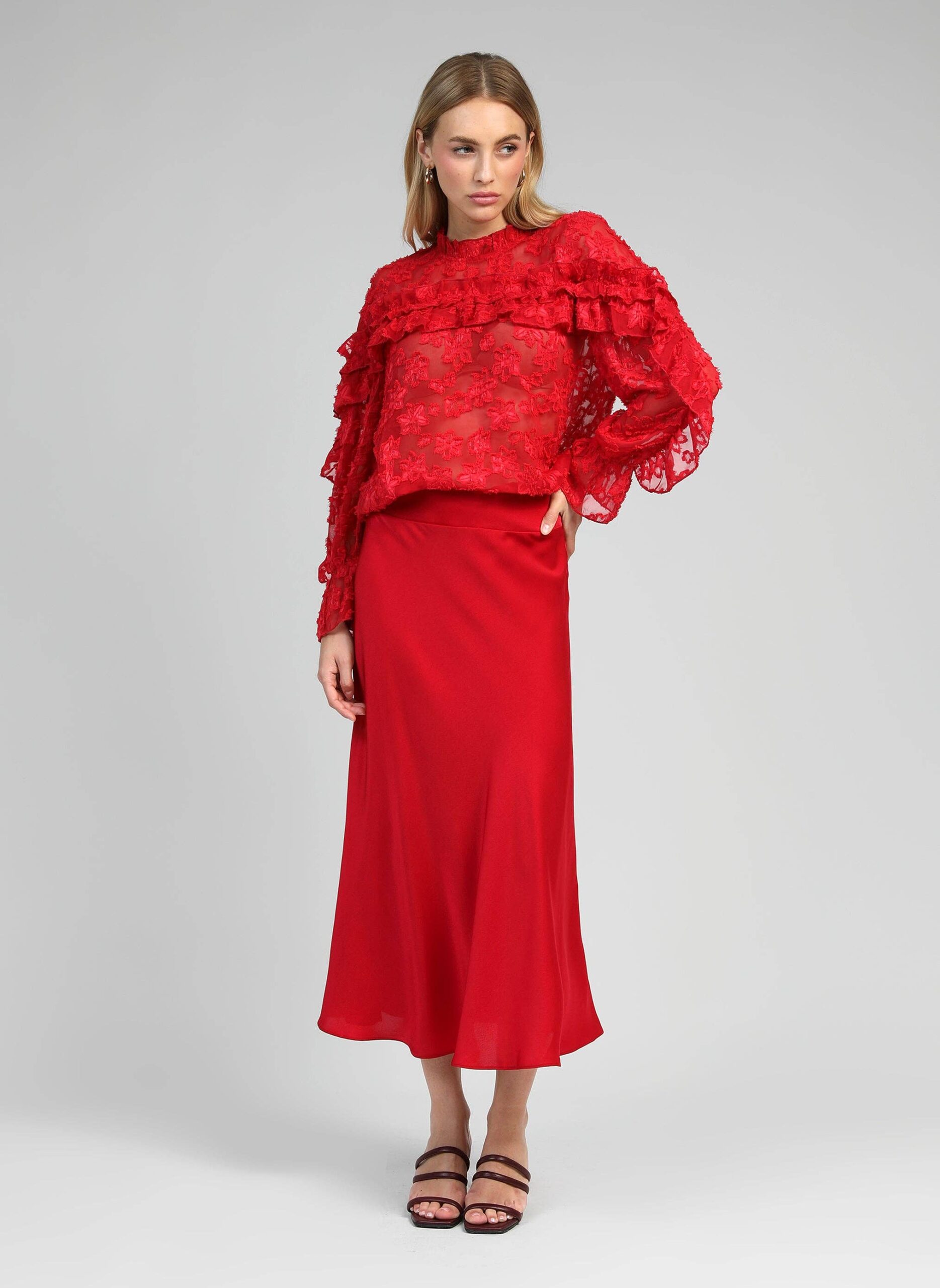 Elegantes Damen An'ge Paris Bluse Soely Rot - Image 4