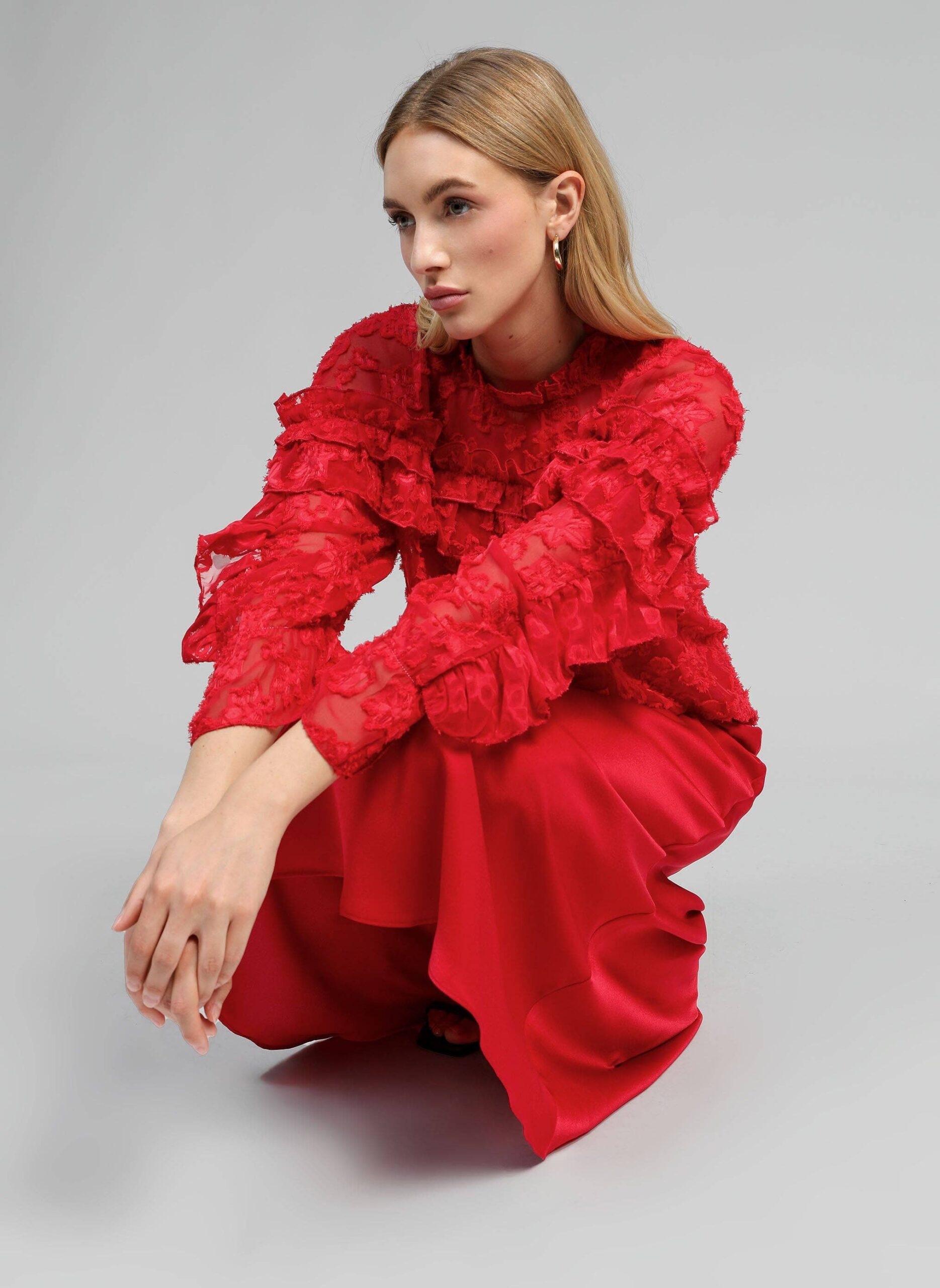 Elegantes Damen An'ge Paris Bluse Soely Rot - Image 6