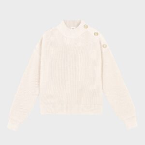 Alternative view of Elegantes Damen An'ge Paris Pullover "Lartemis" Ecru Stehkragen Grobstrick