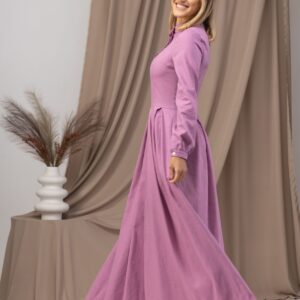 Alternative view of Elegantes Dark Rose Linen Maxikleid