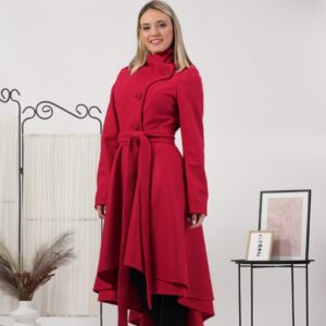 Elegantes A-Line Layered Wool Coat