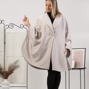 Alternative view of Elegantes Off white Lässiges Cape Coat