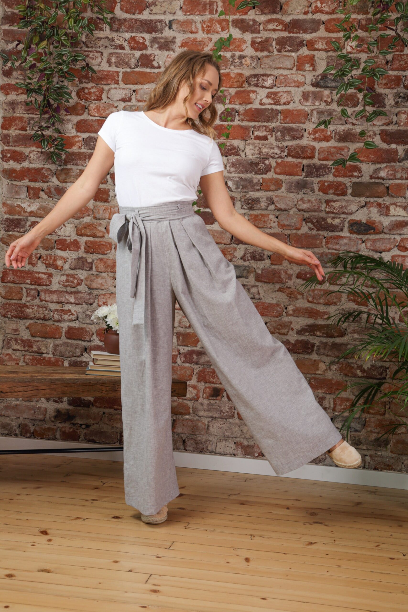 Elegantes Linen Palazzo Pants - Image 6