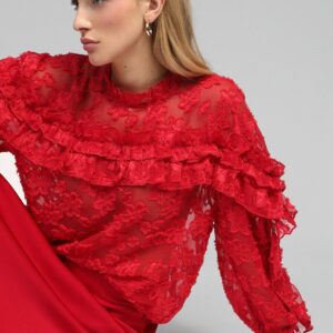 Elegantes Damen An'ge Paris Bluse Soely Rot