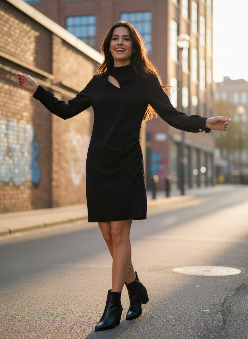 Elegantes Damen An'ge Paris Kleid Malola in Schwarz - Image 3