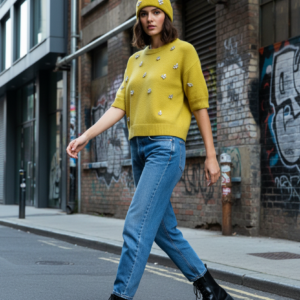 Elegantes Damen An'ge Paris Mütze "Bonnet" in Gelb