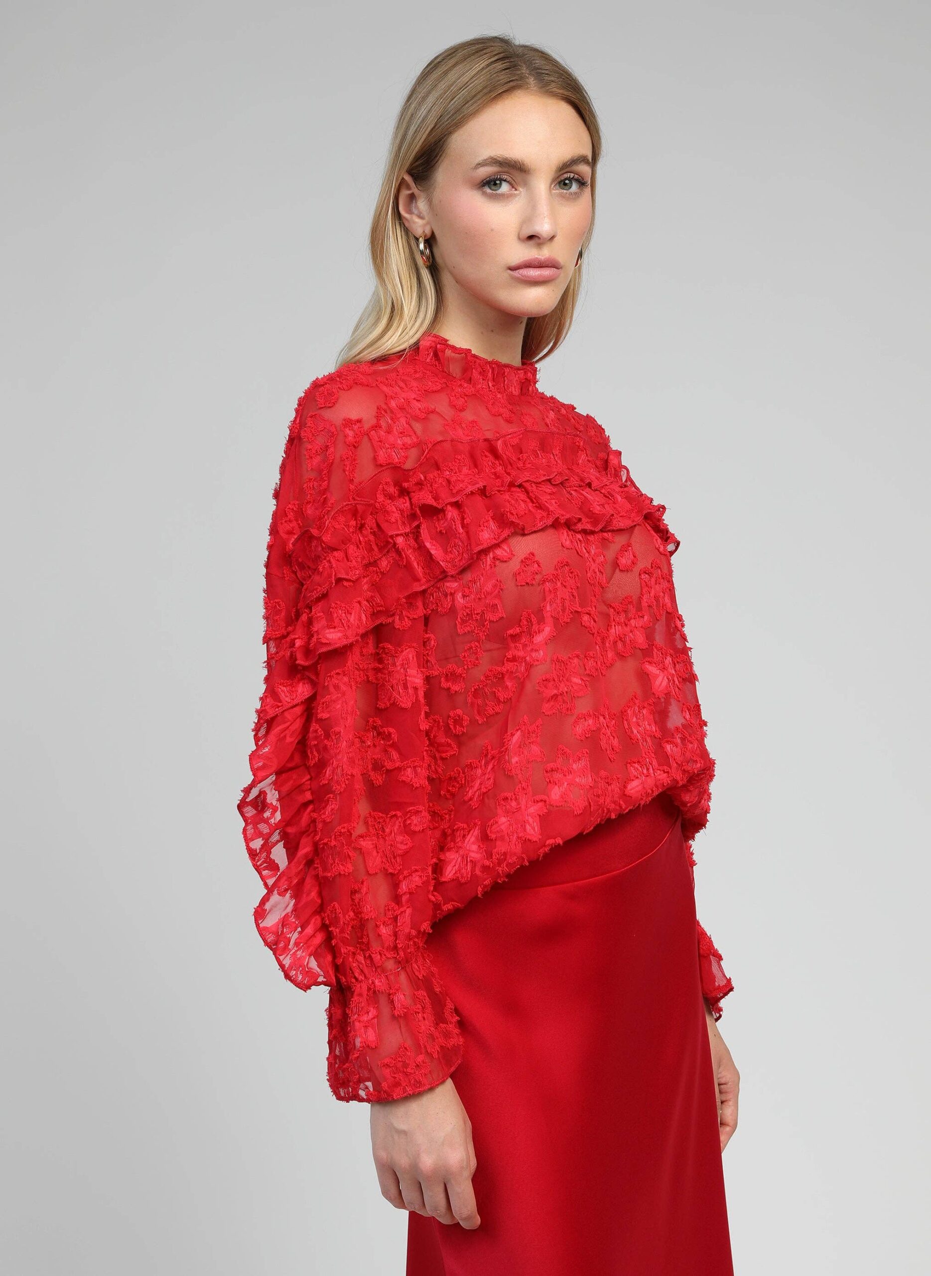 Elegantes Damen An'ge Paris Bluse Soely Rot - Image 5