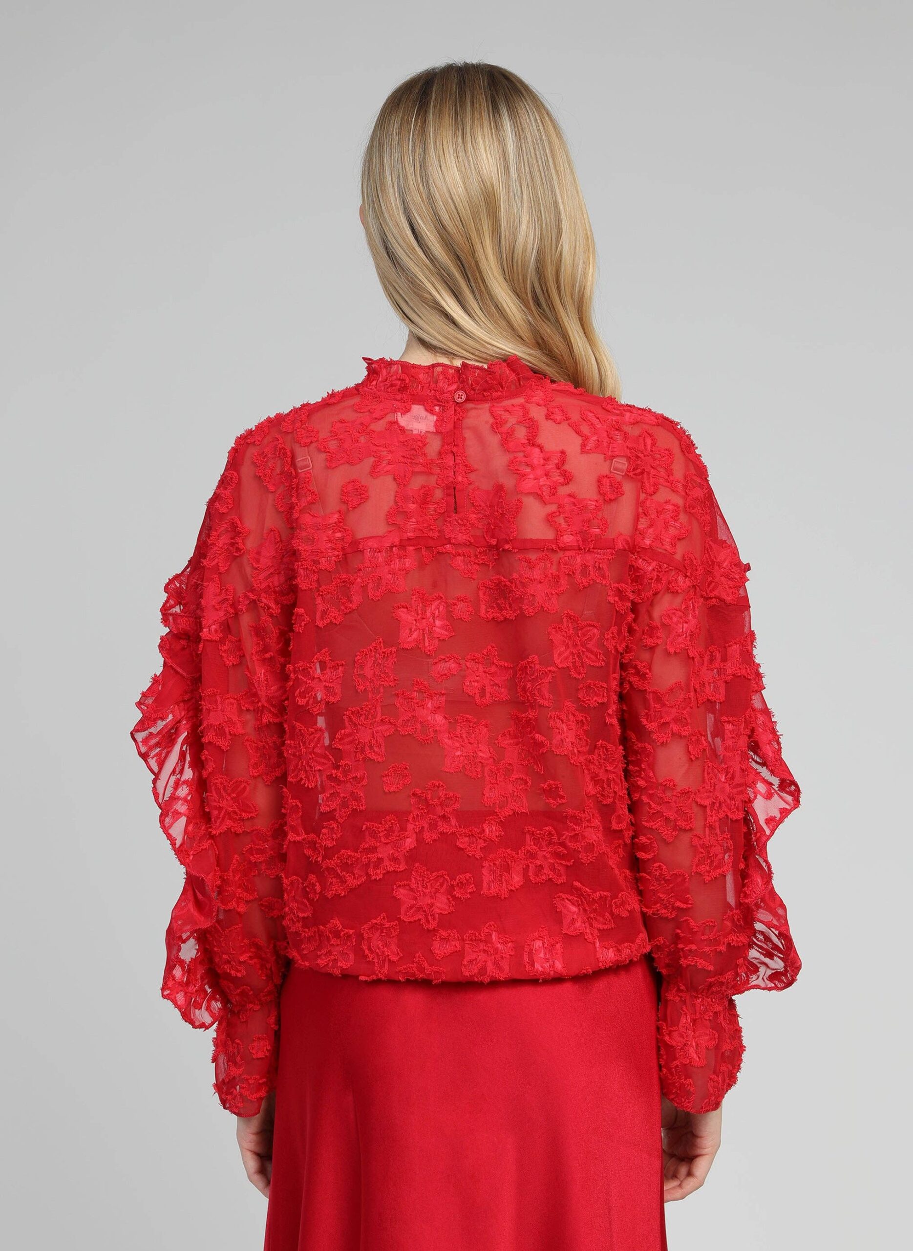 Elegantes Damen An'ge Paris Bluse Soely Rot - Image 7