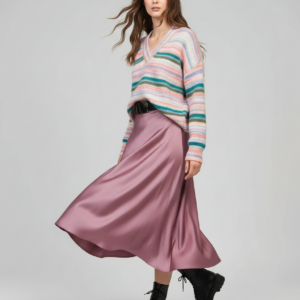 Elegantes Damen Lanidor Strickpullover Gestreift Multicolor V